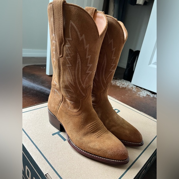 Tecovas Shoes - Tecovas women’s The Jamie cowboy boots caramel suede size 8